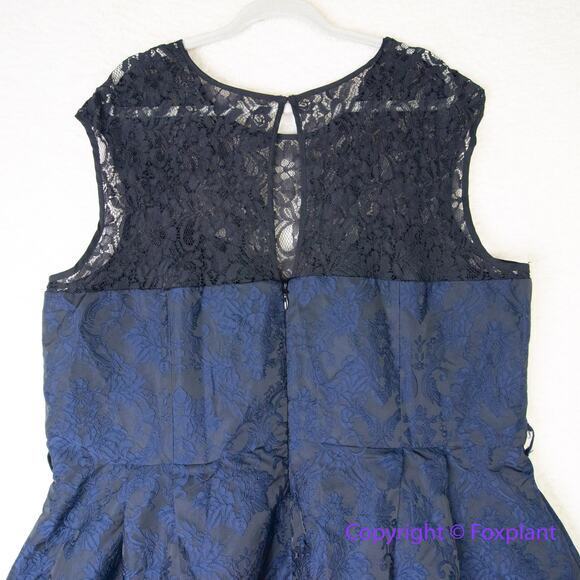 New! City Chic Ornate Dress in black lace and navy jacquard,‎ plus size 24 - Picture 14 of 16